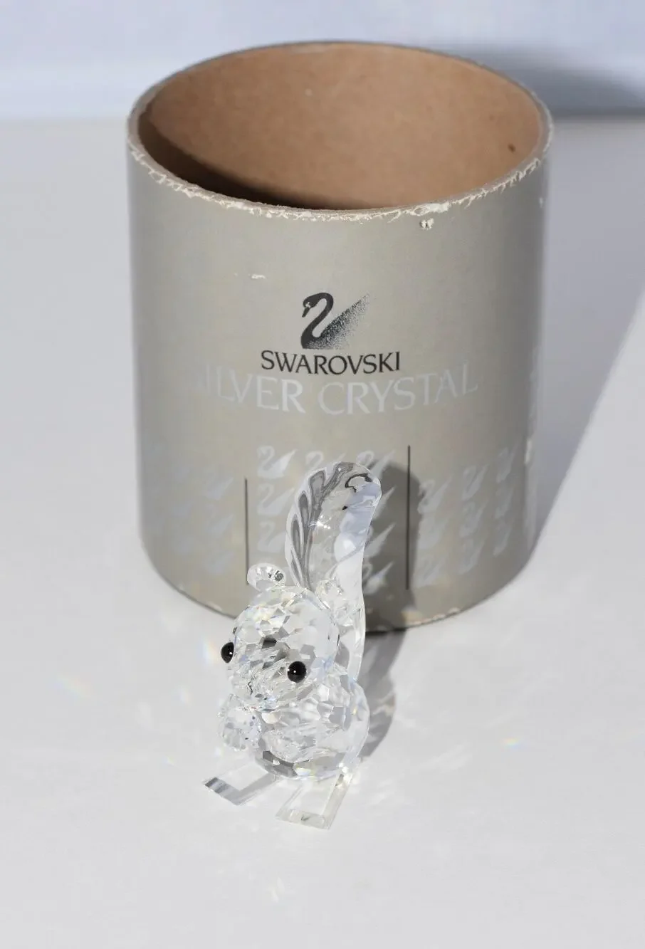 Swarovski Woodland Friends Silver Sparkling Crystal Squirrel Figurine Retired